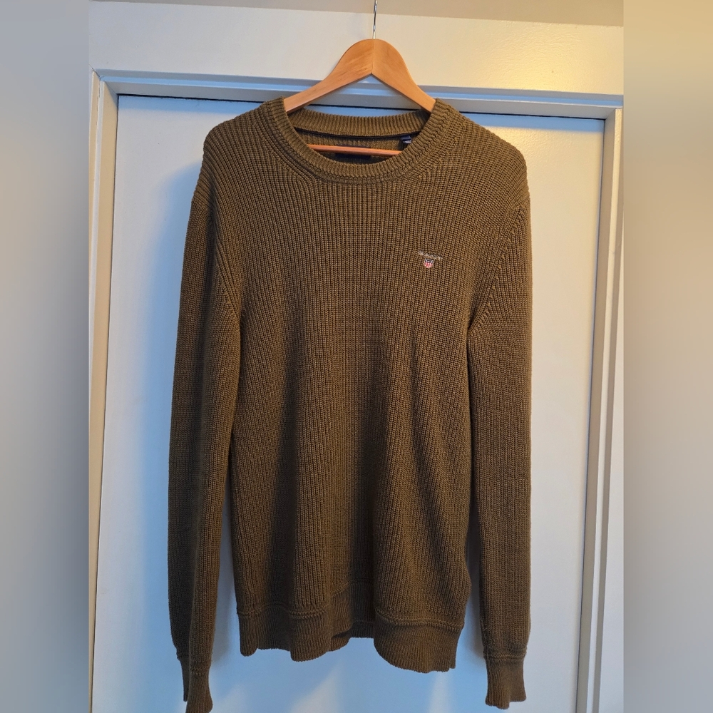 Gant Men's Khaki Crewneck Sweater